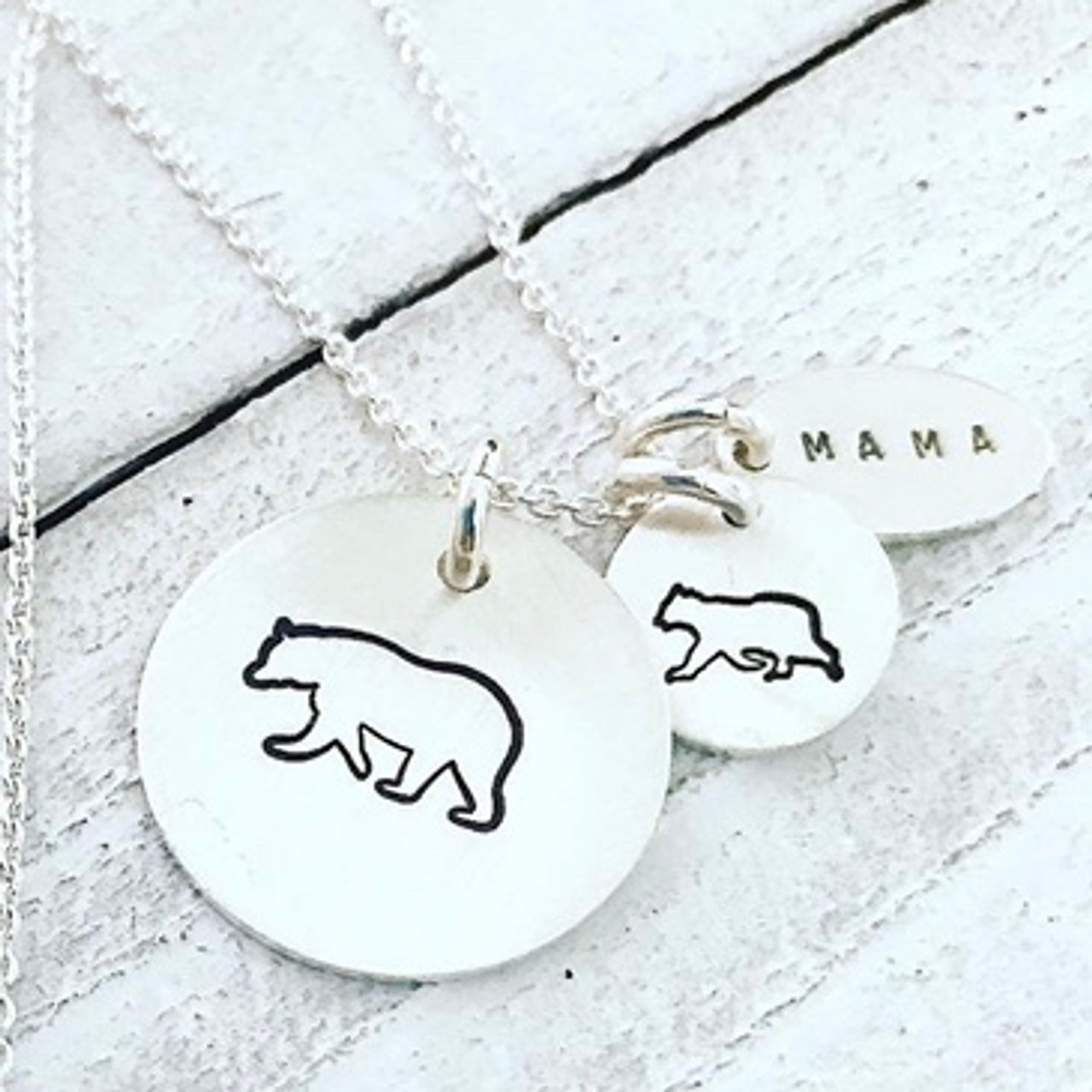 Boma Jewelry Sterling Silver Mama Bear Necklace, 18 India | Ubuy