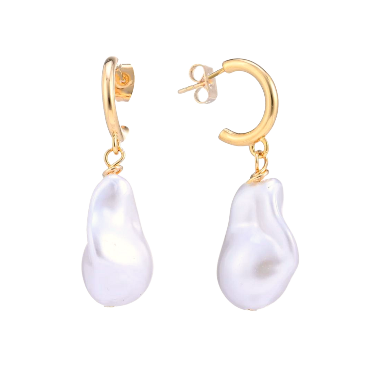 ᐈ Celeste Starre gold Hoops with pearls E00127/12-21 1538 | DELAGeM