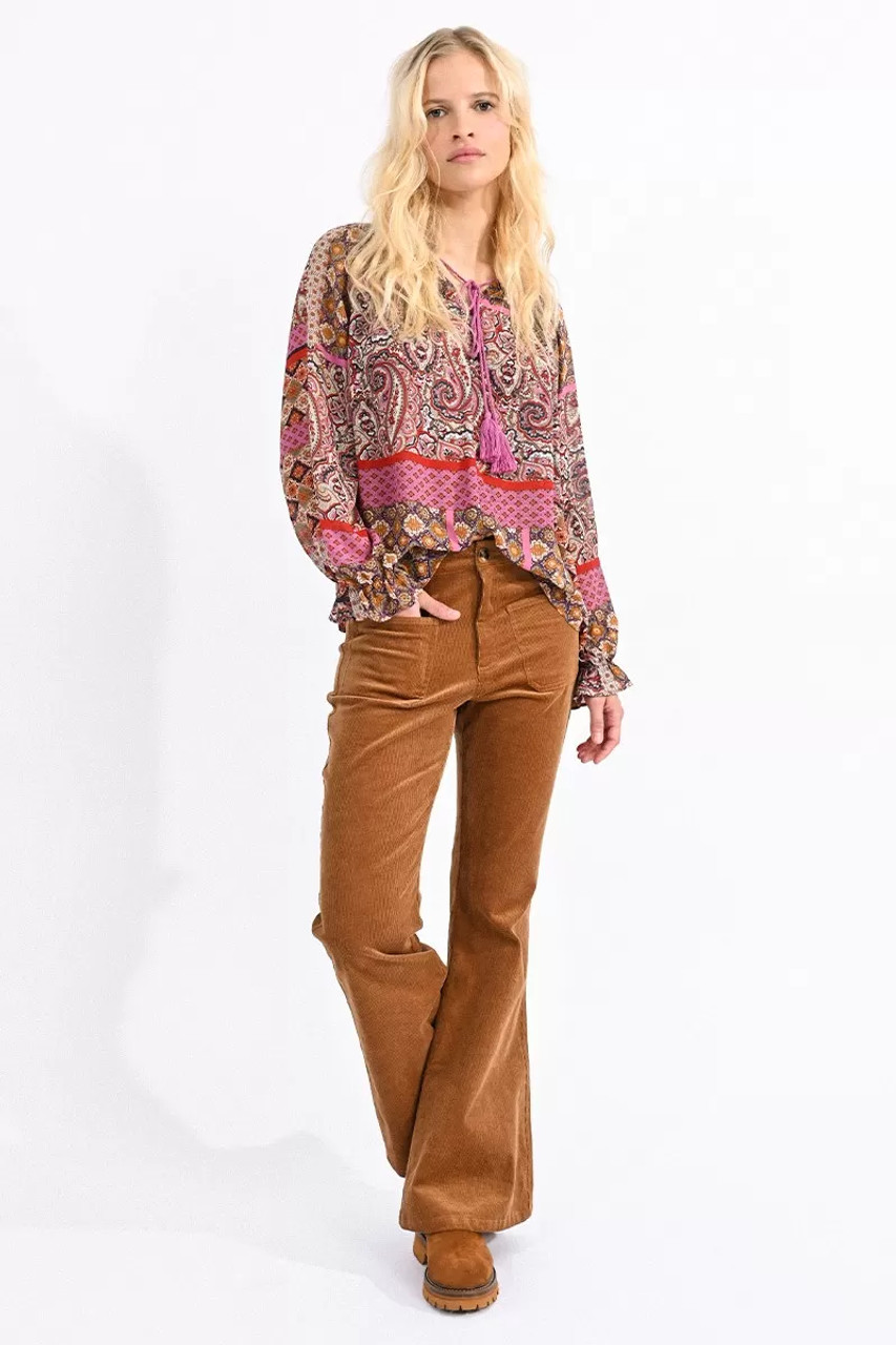 Molly Bracken Velvet Flare Pants Camel - Starlet