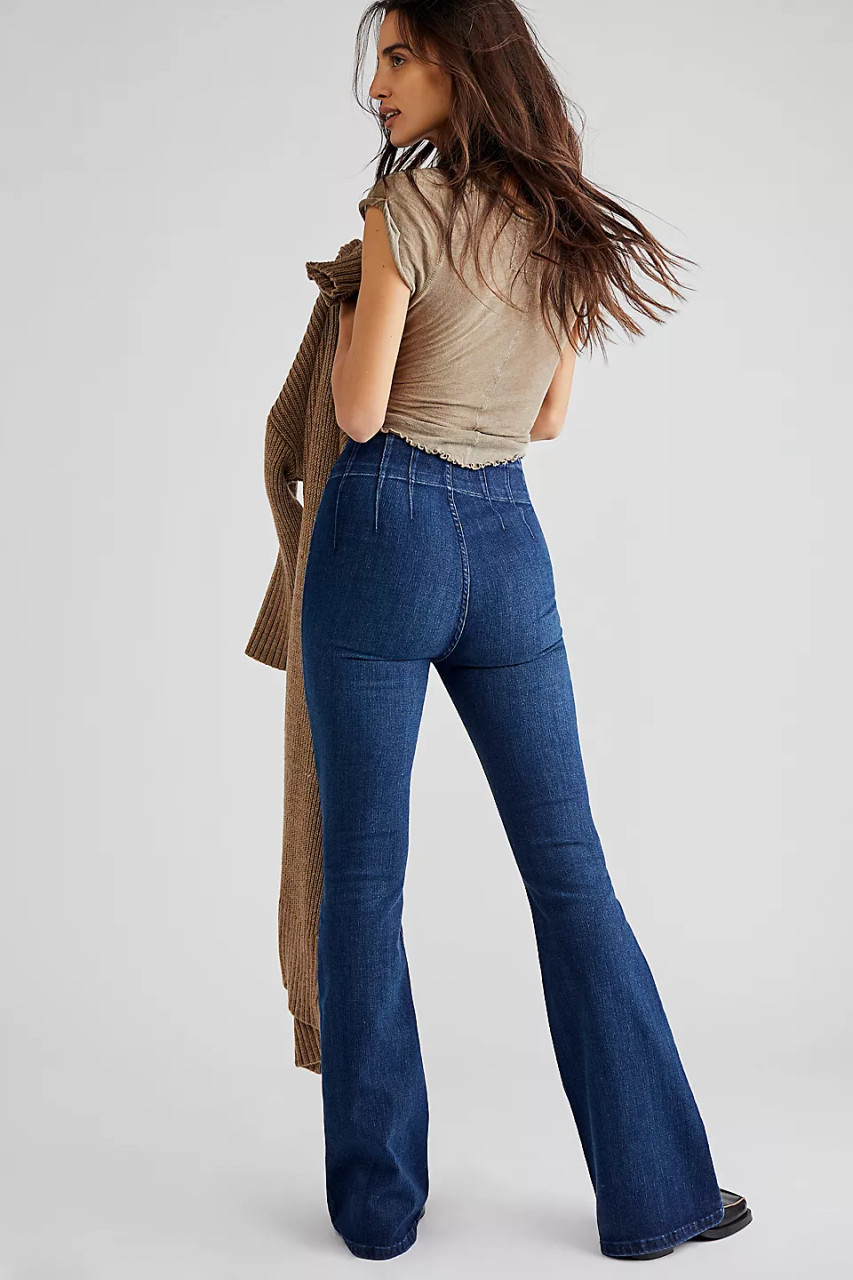 Free people high waisted sales flare jeans