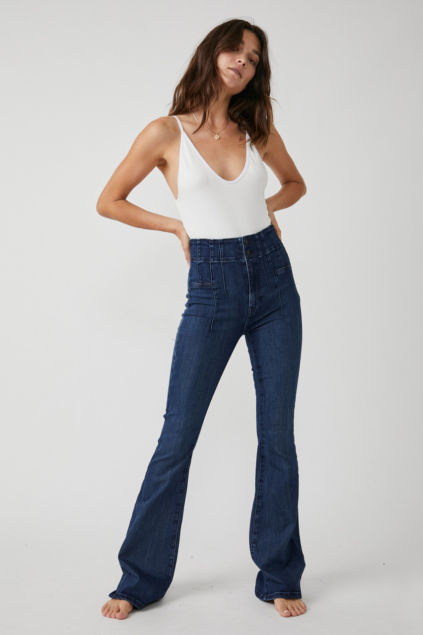 Free People Thunderbird Flare Jeans in Electric Purple -  Canada