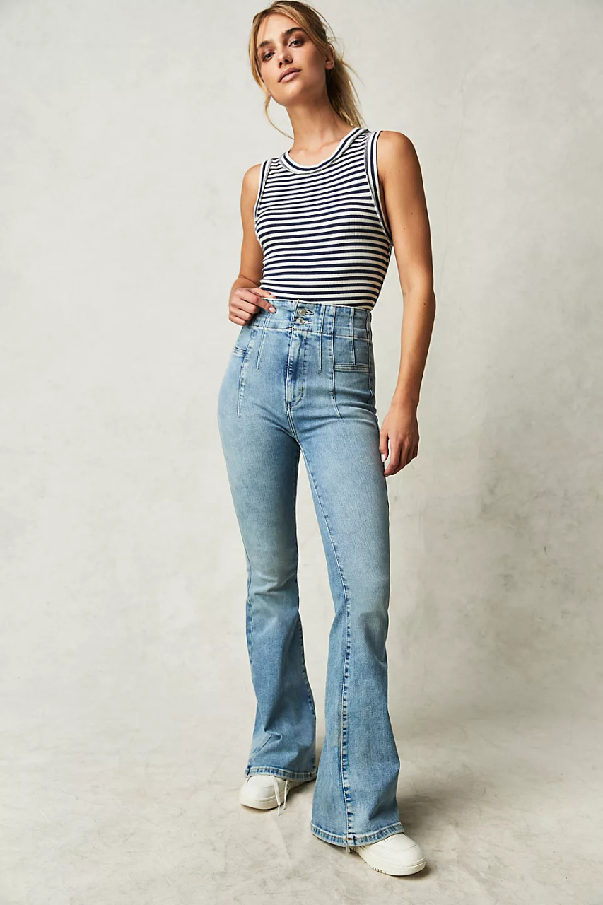 Free people denim hot sale super flare jeans