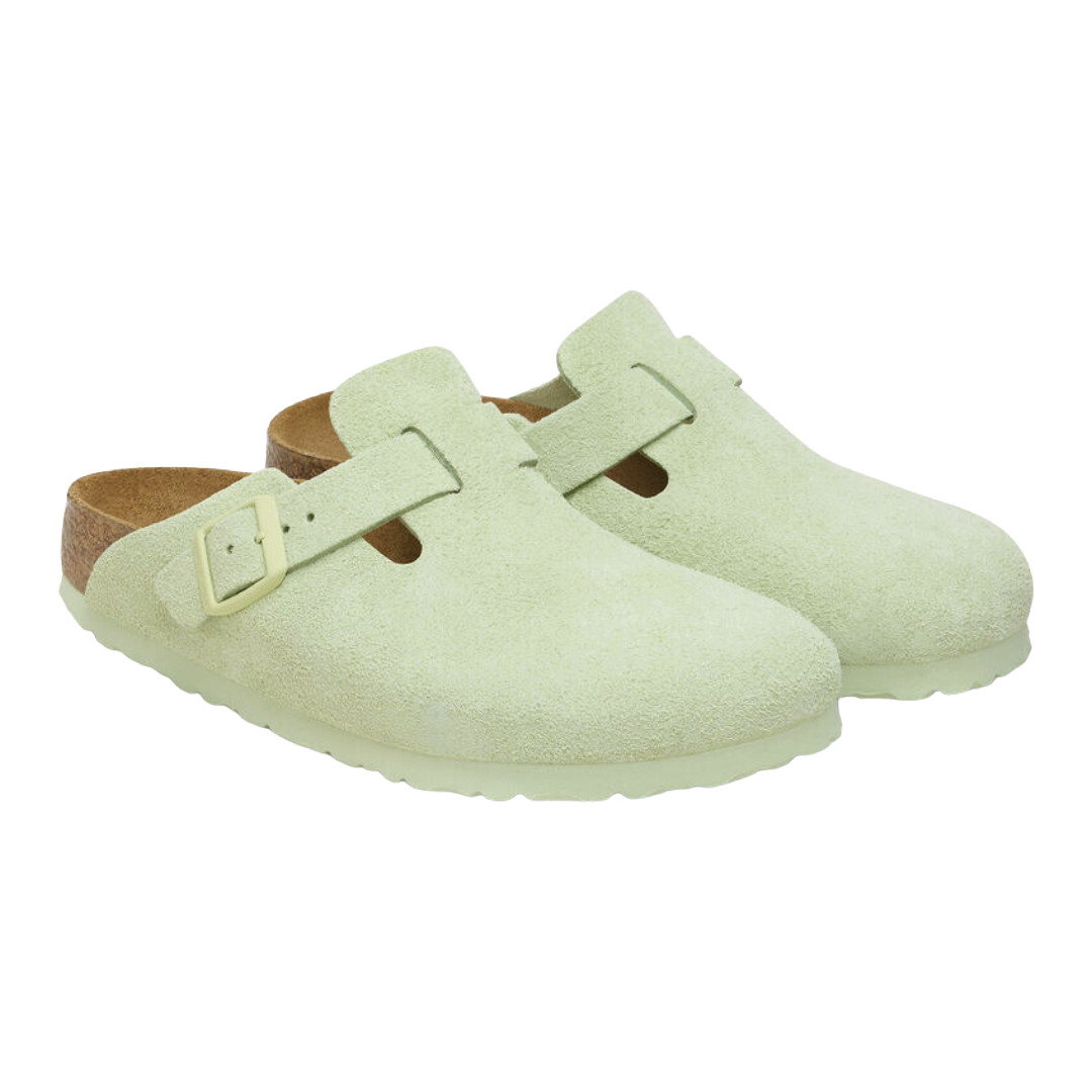 靴 BIRKENSTOCK / Boston Narrow Birkenstock Boston SFB Suede Faded Lime Narrow - Starlet