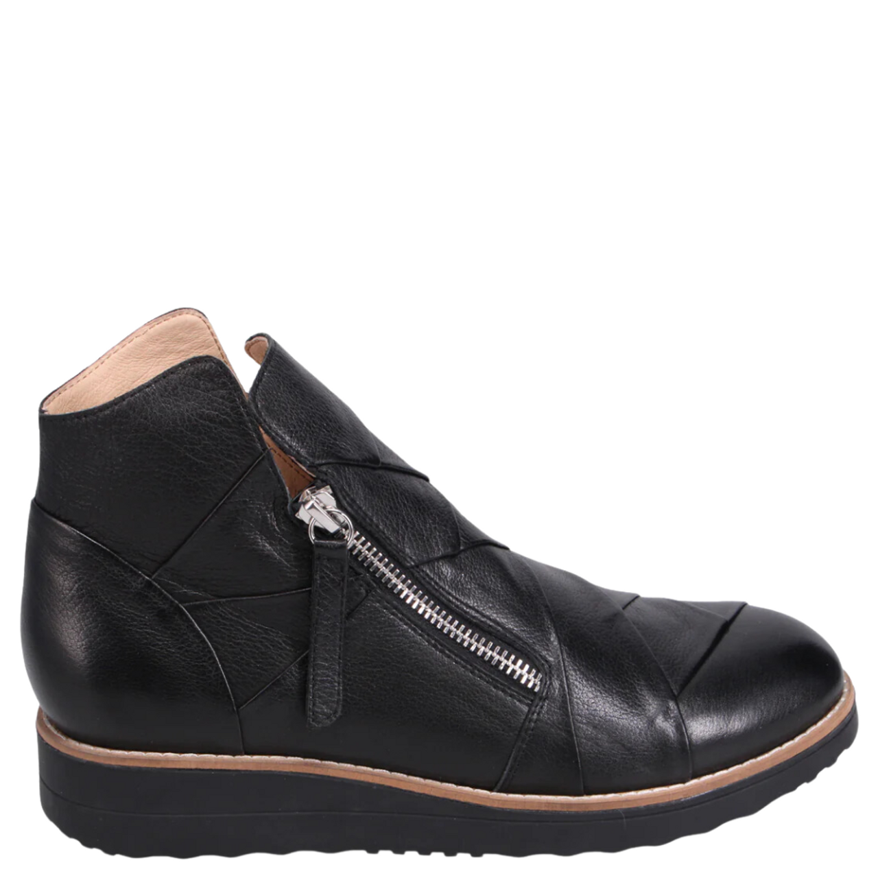 Black wedge dress boots discount