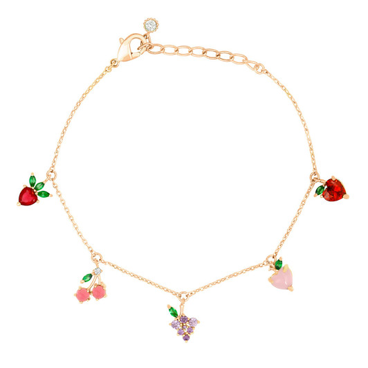 Girls Crew Fruit Basket Bracelet Gold