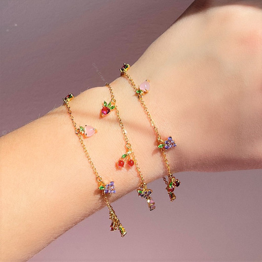 Girls Crew Fruit Basket Bracelet - Gold