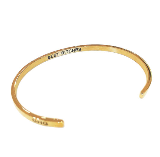 Glass House Goods "Best B*tches" Gold Bracelet