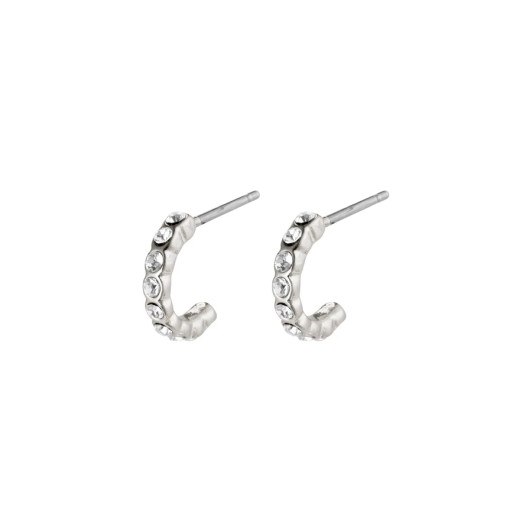 Pilgrim Silver Plated Brigitte Small Crystal Hoops