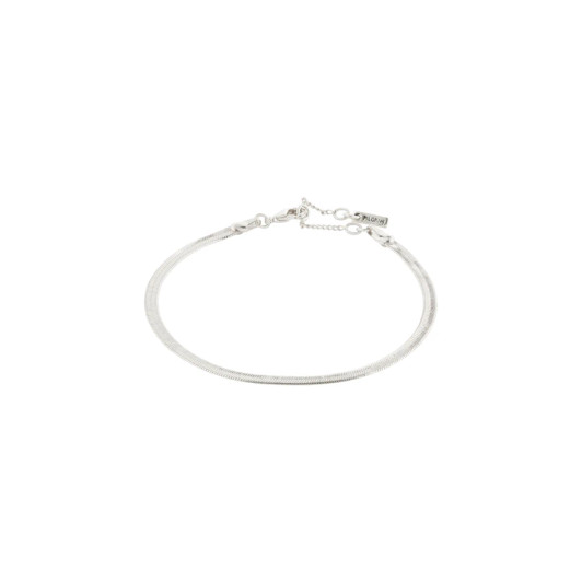 Pilgrim Silver Plated Joanna Flat Snake Chain Bracelet