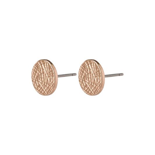 Pilgrim Rose Gold Plated Wynonna Flat Textured Studs