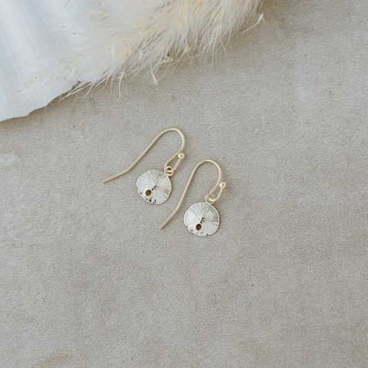 Glee Gold Plated Maritime Sand Dollar Earrings
