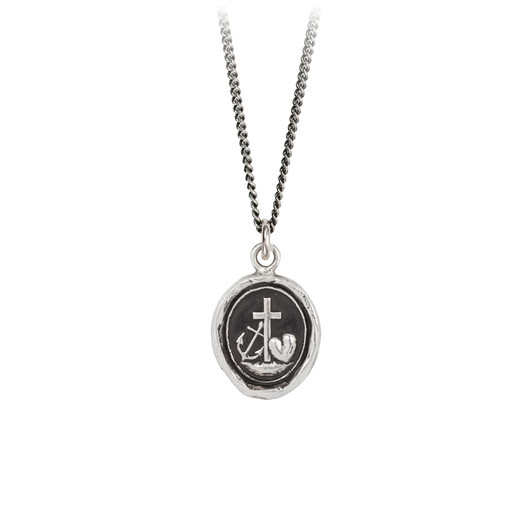 Pyrrha- Faith, Hope & Charity Talisman Necklace 18"