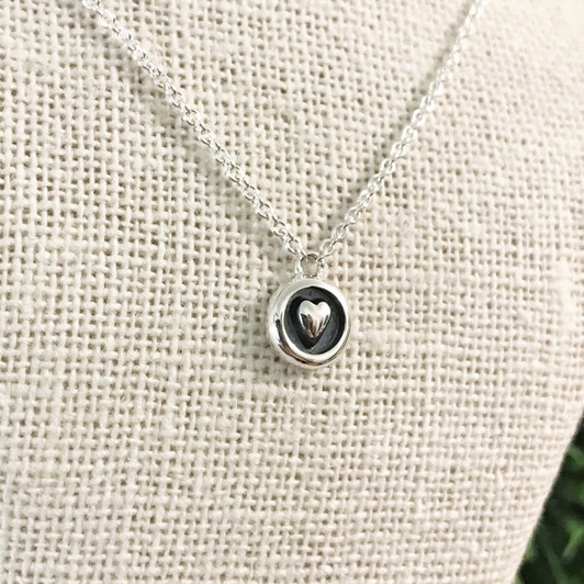 Tashi Silver Heart Disc Necklace