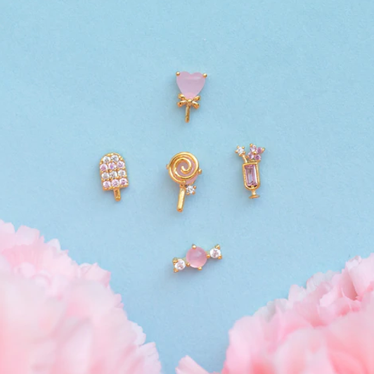 Girls Crew Sweet Tooth Earring Set Gold