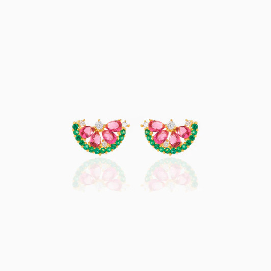 Girls Crew Watermelon Cubic Studs Gold