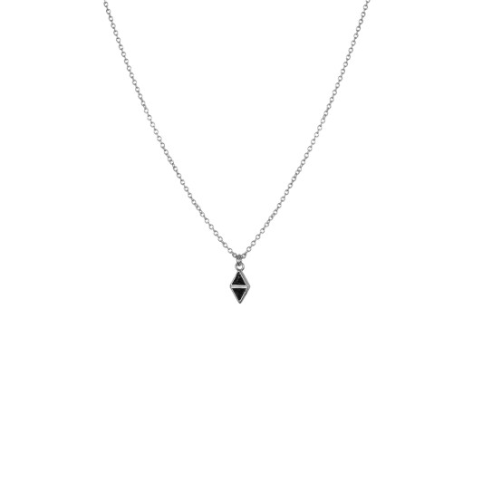 Lost and Faune Stainless Steel Black Marble Stone Necklace