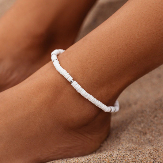 Pura Vida Puka Shell Stretch Anklet