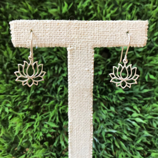 Tashi Brushed Silver Lotus Earrings