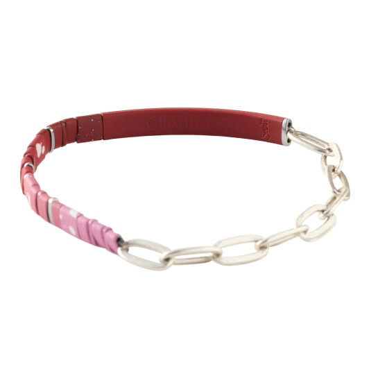 Scout Good Karma Ombre Chain Bracelet Gratitude- Silver/Mulberry