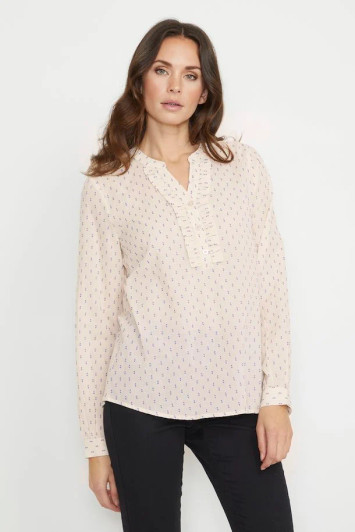 KAFFE KAvisina Blouse Sand Dollar Blue Dots