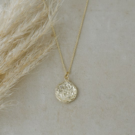 Glee Gold Plated Brea Hammered Pendant Necklace