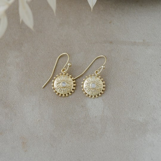 Glee Gold Plated Nazar Eye Earrings