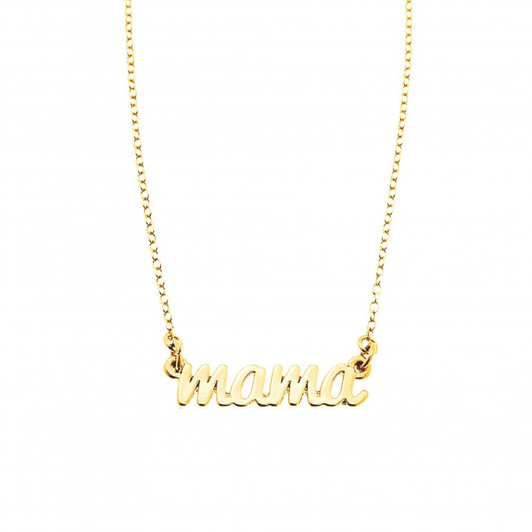 House of Jewellery Sterling Silver Gold Mama Nameplate Necklace