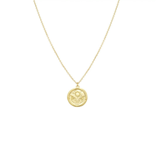 Lost and Faune Gold Plated Gratitude Coin Necklace