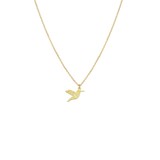 Lost and Faune Gold Plated Hummingbird Necklace