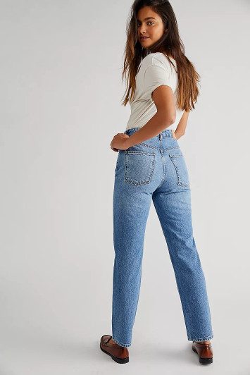 mid rise straight leg jeans