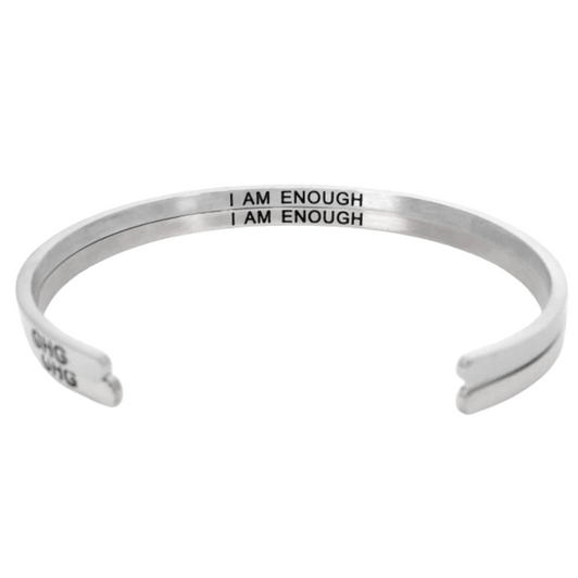 Glass House Goods "I Am Enough" Silver Bracelet