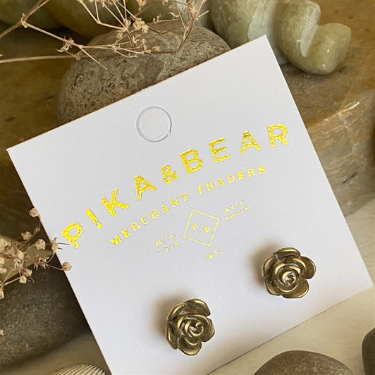 Pika & Bear Alcott Bronze Rose Studs