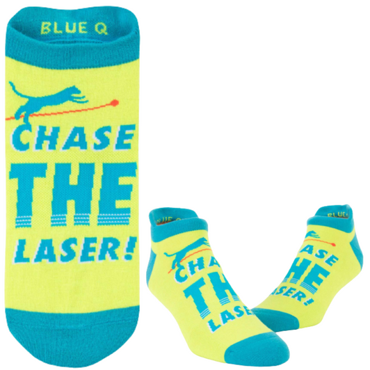 Blue Q - Chase the Laser Sneaker Socks