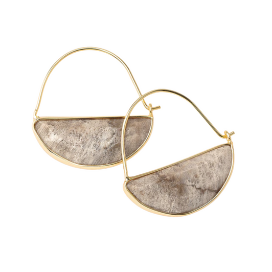 Scout Gold Stone Prism Hoops Fossil Coral