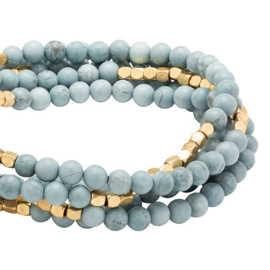 Scout Stone Wrap Bracelet/Necklace Blue Howlite