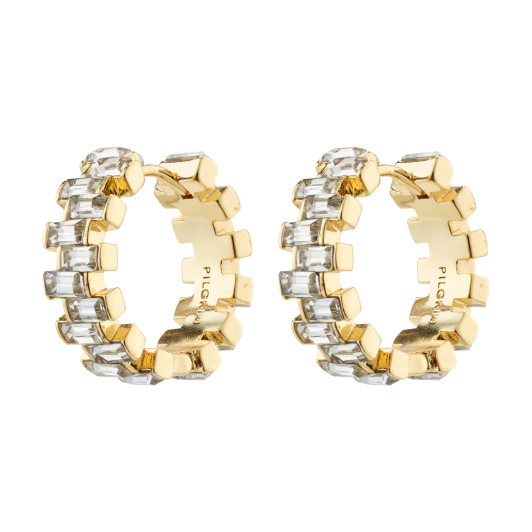 Pilgrim Gold Plated Create Crystal Hoops