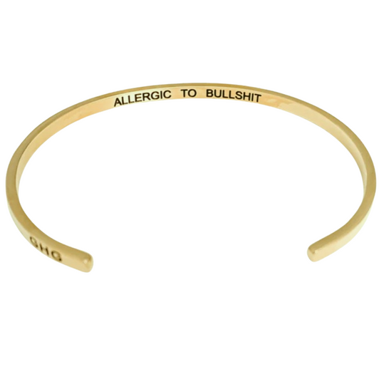 Glass House Goods "Allergic To Bullsh*t" Gold Bracelet