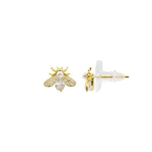 House of Jewellery Gold Plated Enamel Firefly Studs