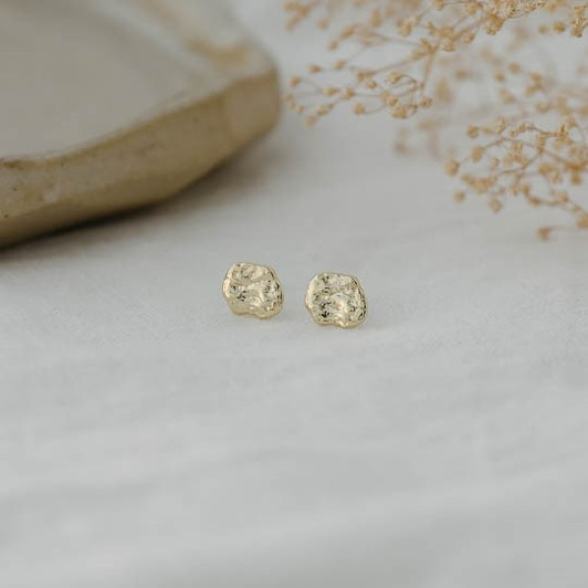Glee Gold Plated Alanis Textured Studs