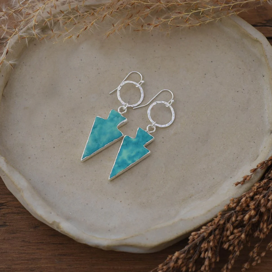 Wild Abandon Silver Plated Uplift Turquoise Earrings