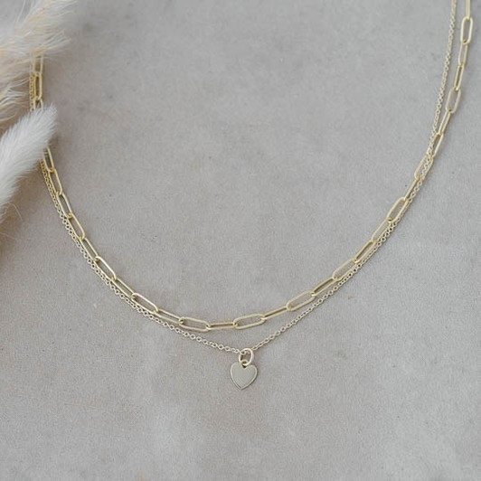 Glee Gold Plated Paper Clip Heart Necklace