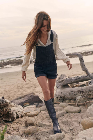 Free People Ziggy Denim Shortalls Mineral Black