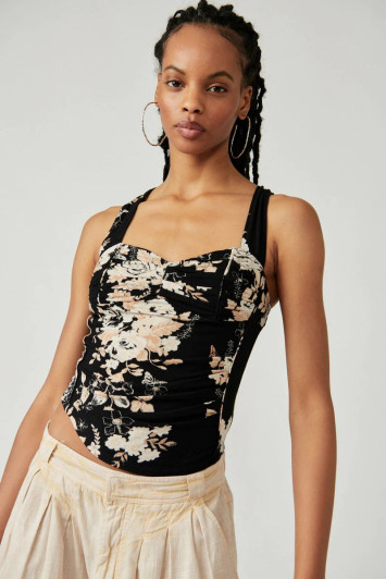 Free People Josie Henley Tank Black - Starlet