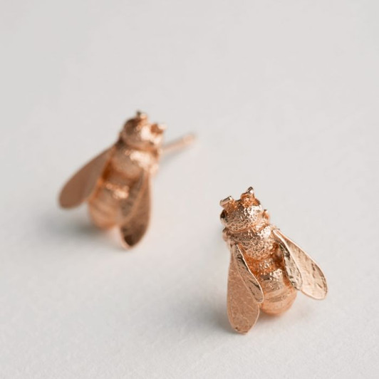 Alex Monroe Rose Gold Plated Large Honey Bee Studs