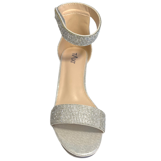 Taxi Macy-05 Sparkly Heels Silver