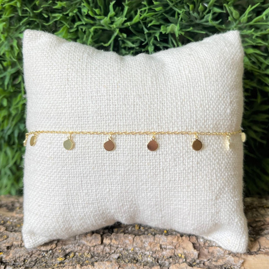 Bamiyan Silver Gold Plated Flat Disc Anklet