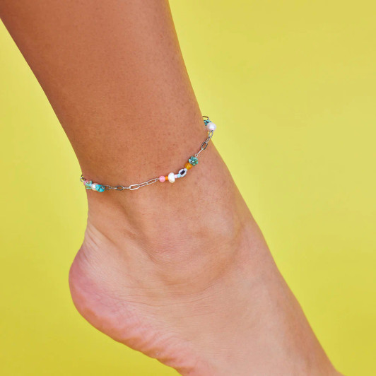 Pura Vida Sweet Melody Chain & Bead Anklet