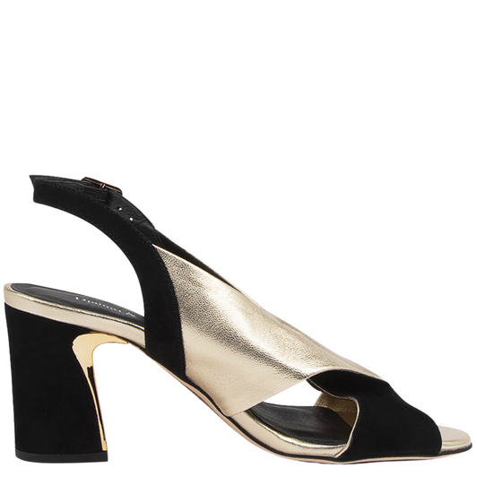 Django & Juliette Kruz Suede & Metallic Gold Heels