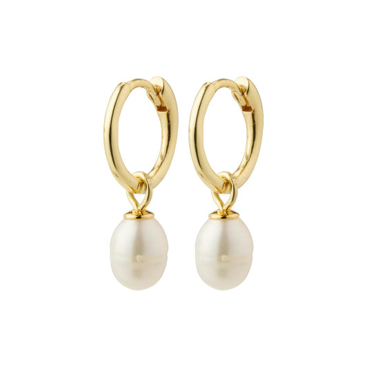 Pilgrim Gold Plated Berthe Classic Pearl Hoops