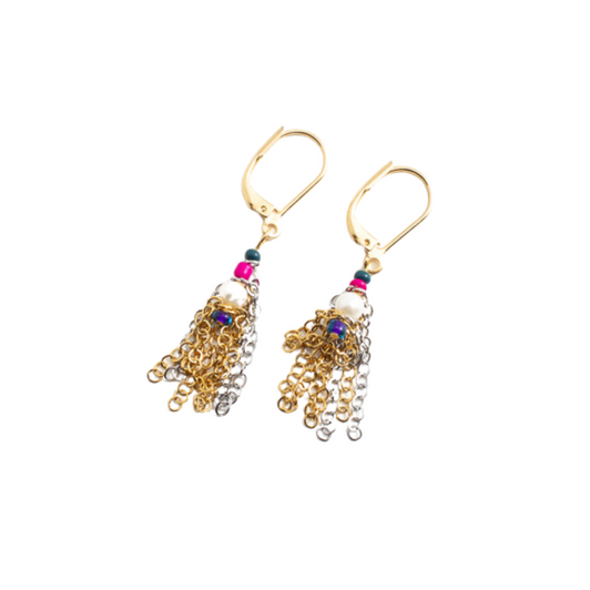 Anne Marie Chagnon Cabaey Pearl & Chain Earrings Utopia